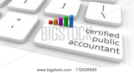 Certified Public Accountant or CPA as Concept 3D Illustration Render