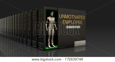 Unmotivated Employee Endless Supply of Labor in Job Market Concept 3D Illustration Render