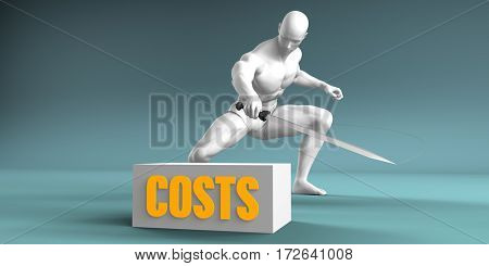 Cutting Costs and Cut or Reduce Concept 3D Illustration Render