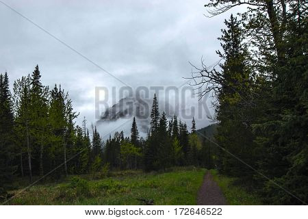 Cloudy hike at Red Rock Canyon in Waterton Lakes National Park, Canada