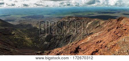 Panorama of North Breakthrough Great Tolbachik Fissure Eruption 1975