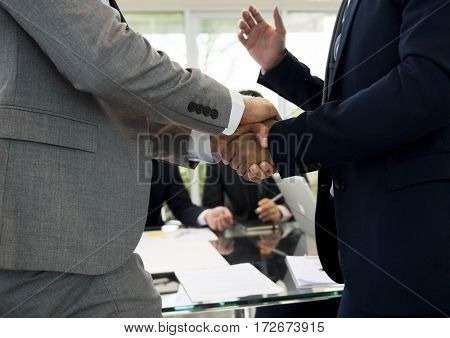 Business Partners Introductionary Handshake Bow