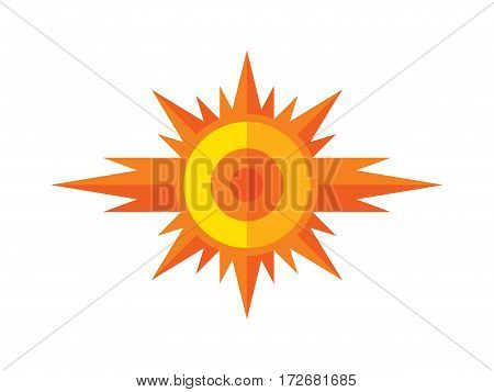 Sun - vector logo sign concept illustration in flat design style. Sunshine icon. Summer vacation symbol.