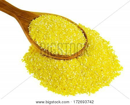 corn grits in the wooden spoon delicious and natural