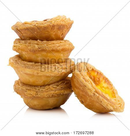 Egg Tarts homemade isolated on white background
