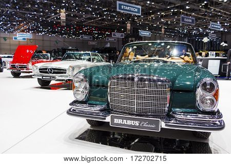 GENEVA, SWITZERLAND: CIRCA 2016:  Three Classic Mercedes bearing the Brabus name
