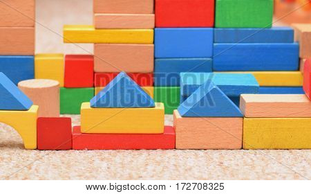 A differen building bricks in chlid room