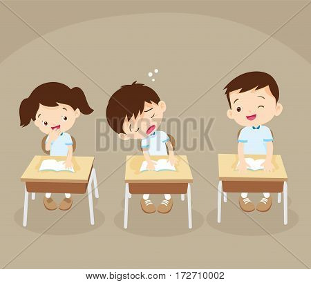 Student Boy Sleeping In Classroom