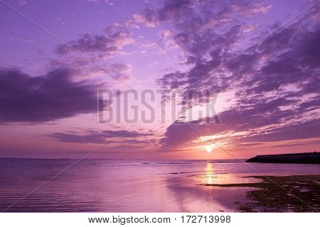 A typical gorgeous tropical sunset in Okinawa, Japan