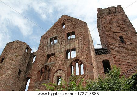 Castle ruin / Picture taken of a castle ruin in Germany Wertheim. Detail of the Wertheim Castle near Wertheim am Main in Southern Germany at evening time.