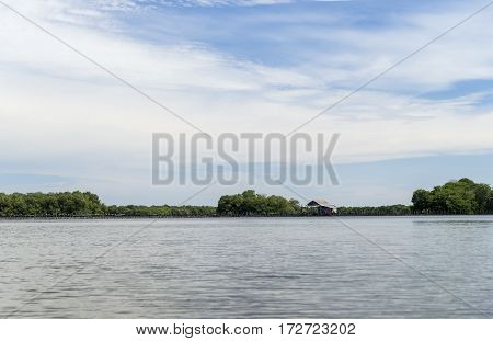 House built in the middle of the oyster farm