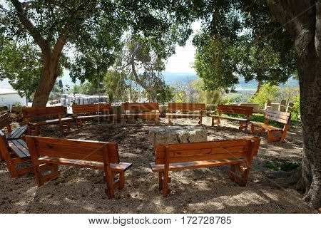 Place for preaching and rest on the territory of the monastery of Dir Rafat Israel