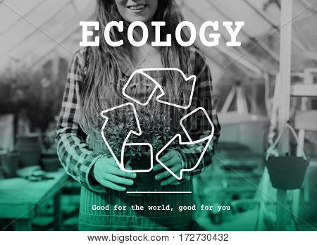 Ecology Recycle Sign Icon Symbol Word