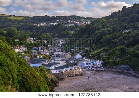Hele Bay Village. North coast in the county of Devon. UK