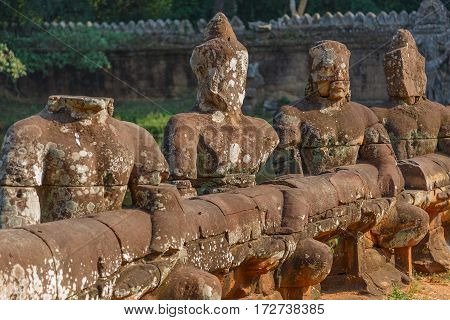 Old Bridge near the Preah Khan Temple Siem Reip Cambodia