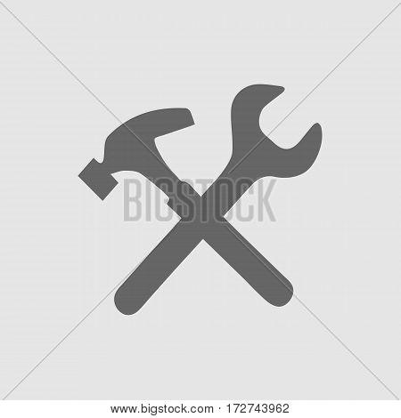 Wrench and hammer vector icon. Handyman symbol. Vector illustration EPS 10.