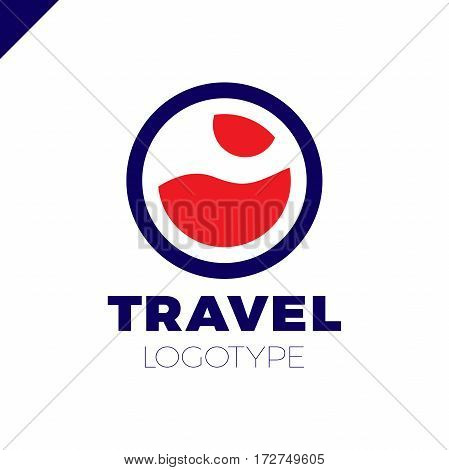 Sun And Sea Logo Design Template. Vector Colorful Sign Logotypes For Travel Agency. Cruise Summer Ci