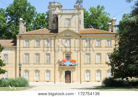 Cam argue, France - 14 june 2013: Castle of Chataux d'Avignon on Camargue France