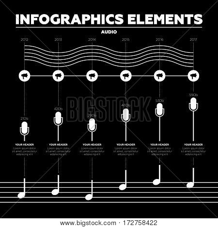 Infographic elements. Creative audio waves vector illustration.
