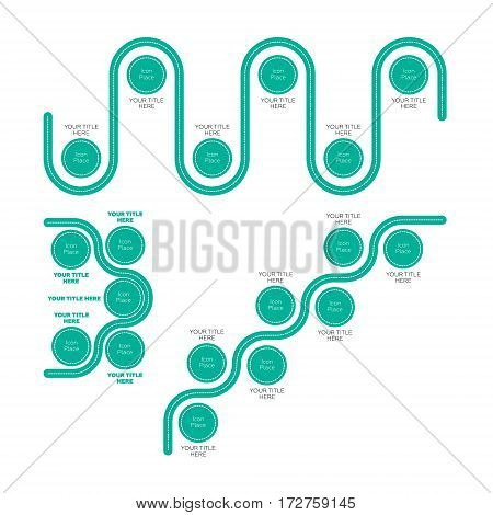 Infographics elements. Road Map with icons vector illustration