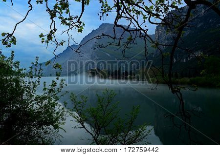 Fog on the Toblino Lake from Italy.