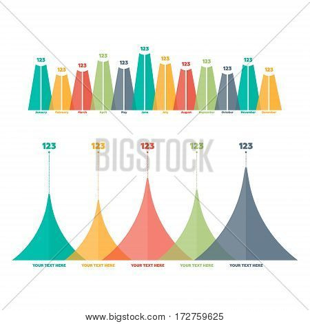 Infographics elements. Triangle bar chart vector illustration