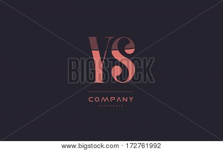 Ys Y S Pink Vintage Retro Letter Company Logo Icon Design