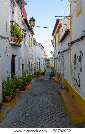 Streets of the typical town of Elvas Elvas Portugal.