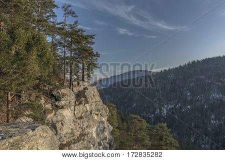 Tomasovsky View In Slovakia Paradise In Winter Sunny Evening