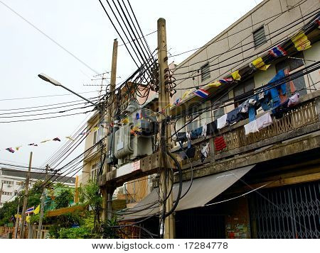 Energy Concept . Electric Distribution  In Bangkok