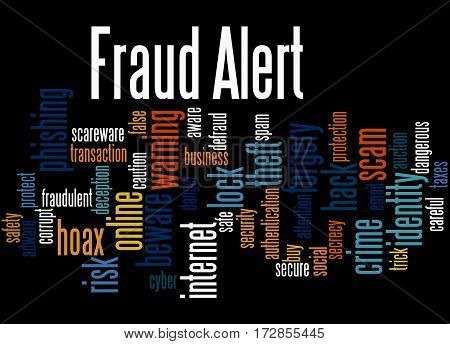 Fraud Alert, Word Cloud Concept 9