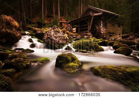 old mill near Gollinger Waterfall in the Austrian Alps