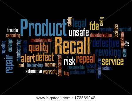 Product Recall, Word Cloud Concept 6