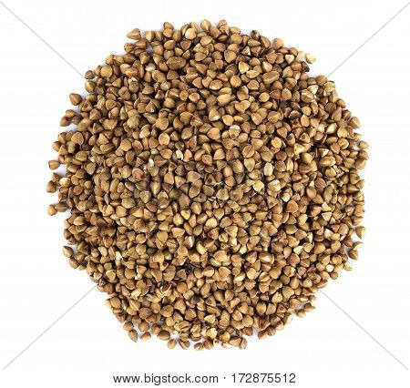 buckwheat isolated on white  useful and tasty natural