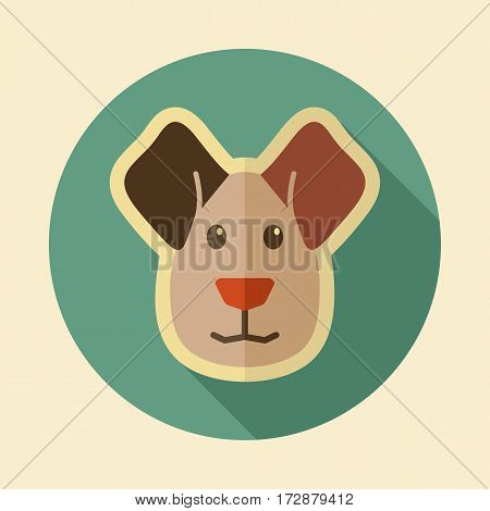 Dog flat icon. Animal head vector illustration eps 10