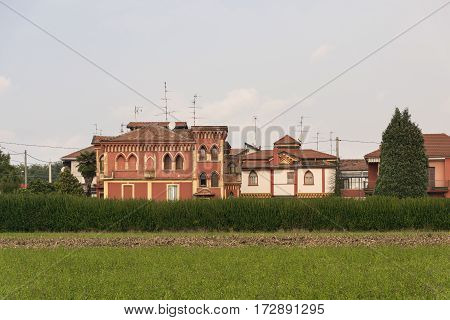 Tradate (Varese Lombardy Italy): old buildings along the via Varesina