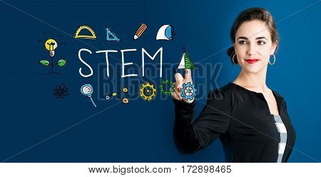 Stem Text With Business Woman