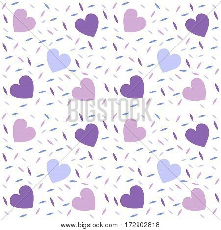 Abstract Seamless Pattern For Girls. Creative Vector Background With Hearts. Funny Wallpaper For Tex