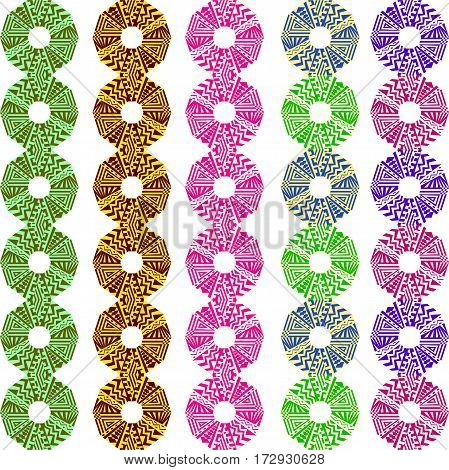 set of seamless geometric borders on white background. vector illustration.