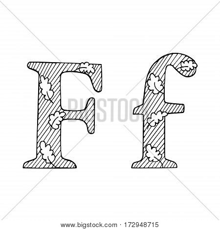 Letter Doodle Flourish graphic with ornate pattern. Design Isolated on white.