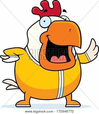 Cartoon Rooster In Pajamas