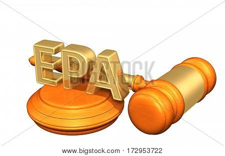 EPA Law Legal Gavel Concept 3D Illustration