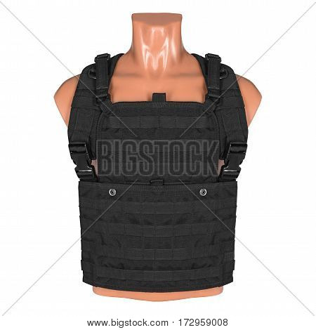 camouflage, military body armor, mannequin, isolated on white background