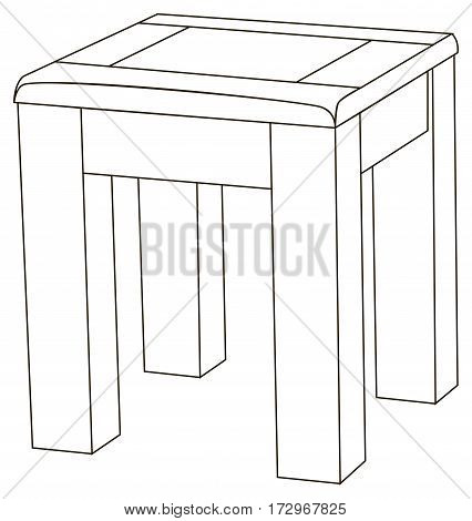 Vector illustration of the simple backless stool