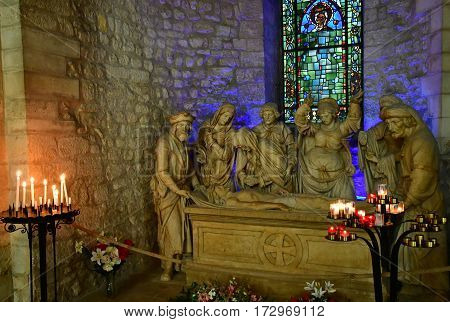 Reims France - july 26 2016 : entombent in the Saint Remi basilic