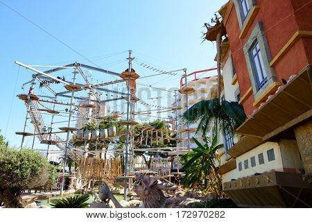MALLORCA SPAIN - MAY 28: The Katmandu Amusement Park on May 28 2015 in Mallorca Spain. Up to 60 mln tourists is expected to visit Spain in year 2015.