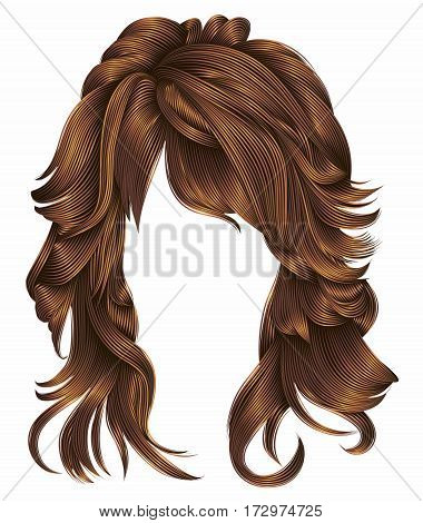 trendy woman long hairs red  colors .  beauty fashion .  realistic 3d