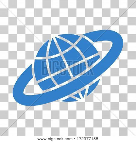 Planetary Ring vector icon. Illustration style is flat iconic cobalt symbol on a transparent background.