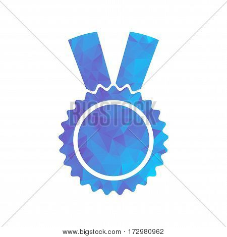 Polygon Blue Icon Medal