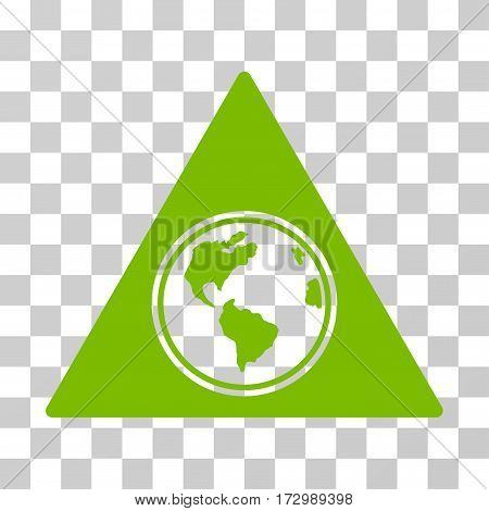 Terra Triangle vector pictogram. Illustration style is flat iconic eco green symbol on a transparent background.